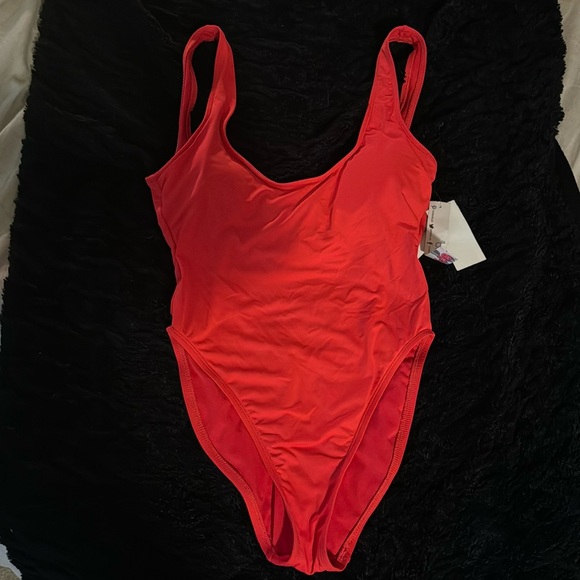 BRAND NEW red one piece bathing suit - Picture 2 of 3
